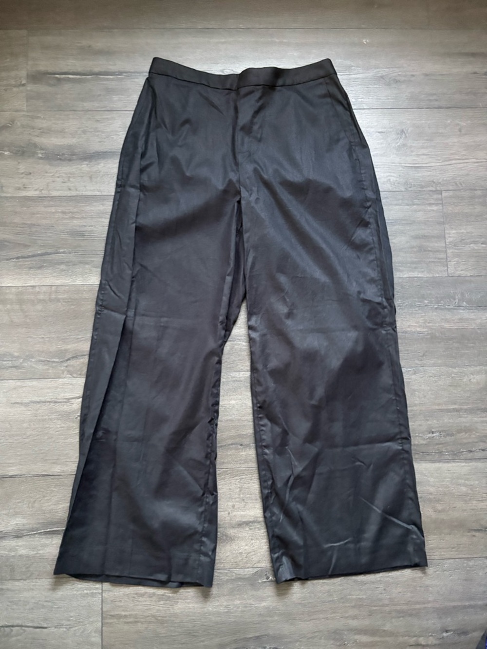 Banana Republic Factory Black Hayden Wide-Leg Linen Blend Pants Size Large NWT